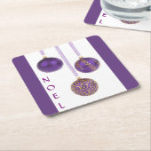 Lila Weihnachtsschmuck Rechteckiger Pappuntersetzer (angewinkelt)