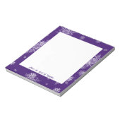 Lila Weihnachtsschneeflocken Notepad Notizblock (Rotiert)