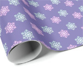 lila Weihnachtsschneeflockenpapier Geschenkpapier (Rolleneckpunkt)