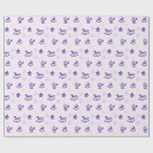 Lila Weihnachtsspielzeugmuster Geschenkpapier (Flach)