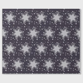 Lila Weihnachtsstars Geschenkpapier (Flach)