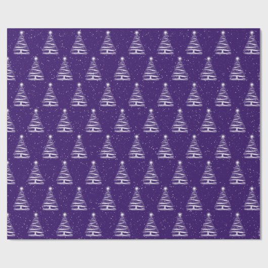 lila Weihnachtssternbaum Geschenkpapier (Flach)