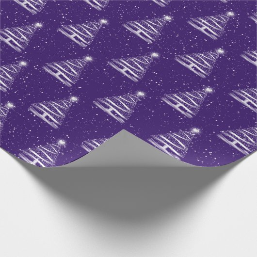 lila Weihnachtssternbaum Geschenkpapier (Ecke)
