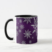 Lila Weihnachtssterne mit weißem Eiskristall Tasse (Links)