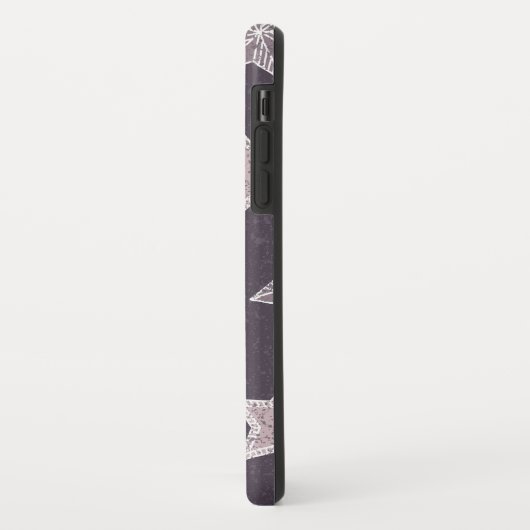 Lila Weihnachtssternmuster Case-Mate iPhone Hülle (Hinten/Links)