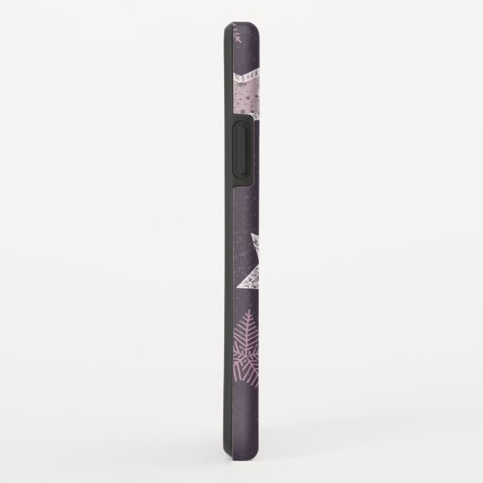 Lila Weihnachtssternmuster Case-Mate iPhone Hülle (Hinten/Rechts)