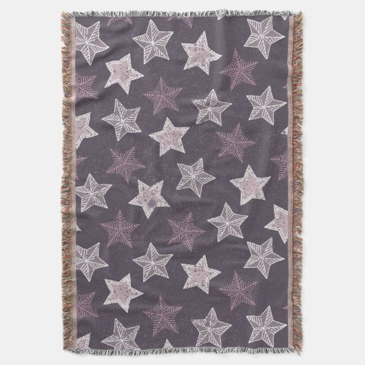 Lila Weihnachtssternmuster Decke (Vorderseite Vertikal)