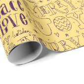 Lila Weihnachtstypografie Geschenkpapier (Rolleneckpunkt)