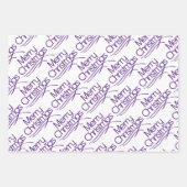 Lila Weihnachtstypografie und Weihnachtsferien Geschenkpapier Set (Vorderseite 3)