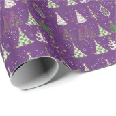 Lila Weihnachtsverpackungs-Papier Geschenkpapier (Rolleneckpunkt)