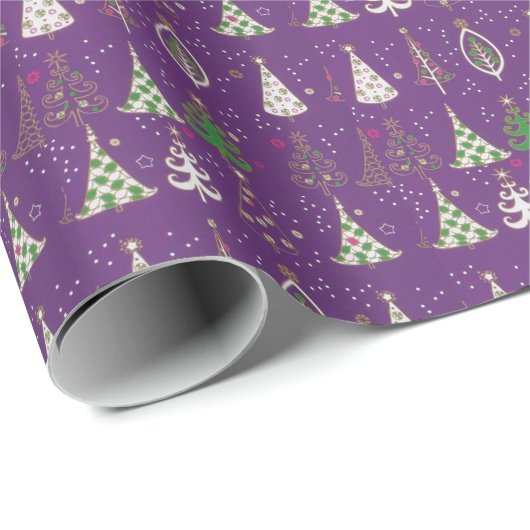 Lila Weihnachtsverpackungs-Papier Geschenkpapier (Rolleneckpunkt)