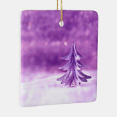 Lila Weihnachtswonderland Keramikornament (Rechts)