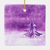 Lila Weihnachtswonderland Keramikornament (Rückseite)