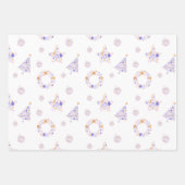 Lila Weihnachtswrapping Paper-Set Geschenkpapier Set (Vorderseite)