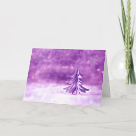 Lila Weihnachtswunder mit Schneeflocken Feiertagskarte