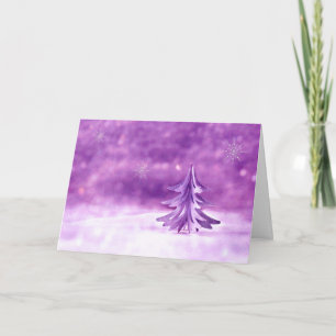 Lila Weihnachtswunder mit Schneeflocken Feiertagskarte