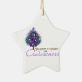 Lila Weihnachtszeit Keramikornament (Rechts)