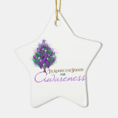 Lila Weihnachtszeit Keramikornament (Links)