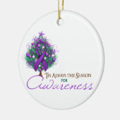 Lila Weihnachtszeit Keramikornament (Links)