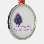 Lila Weihnachtszeit Silbernes Ornament (Rechts)