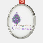 Lila Weihnachtszeit Silbernes Ornament (Links)