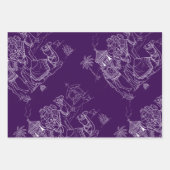 Lila Weihnachtszug, Kamele, Schneemänner Geschenkpapier Set (Vorderseite 3)