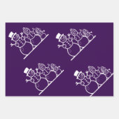 Lila Weihnachtszug, Kamele, Schneemänner Geschenkpapier Set (Vorderseite 2)