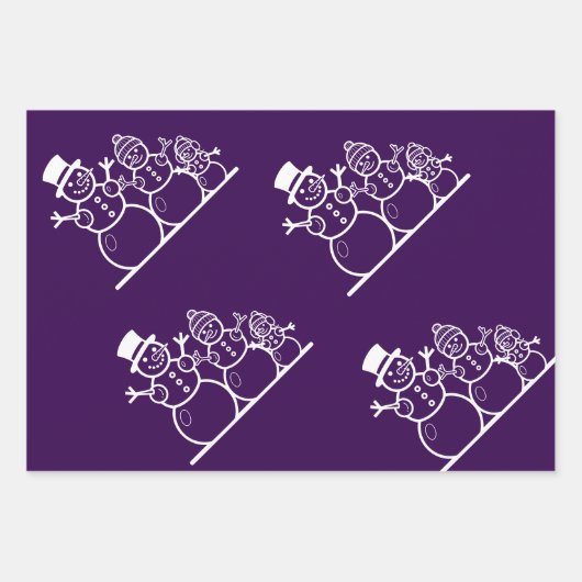 Lila Weihnachtszug, Kamele, Schneemänner Geschenkpapier Set (Vorderseite 2)