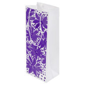 Lila Wein Personalisierte Blumenbeutel Geschenktüte Für Weinflaschen (Rückseite Schrägansicht)