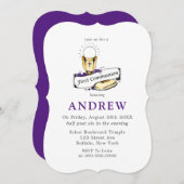 Lila Wein und Brot Erste Kommune Einladung (Vorne/Hinten)