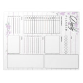 Lila Weinblumenplaner Notizblock (Vorderseite)