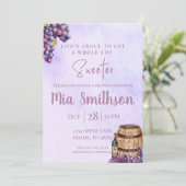 Lila Weindusche Einladung (Stehend Vorderseite)