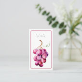 Lila Weinkarte Business Card Visitenkarte (Stehend Vorderseite)