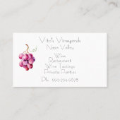 Lila Weinkarte Business Card Visitenkarte (Rückseite)