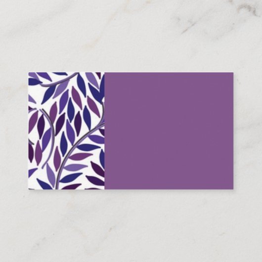 Lila Weinkarte Visitenkarte (Rückseite)