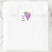 Lila Weinkeller Quadratischer Aufkleber (Tasche)