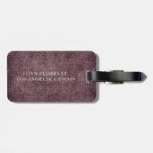 Lila Weinleine Rustikale Textur Gepäckanhänger (Rückseite horizontal)