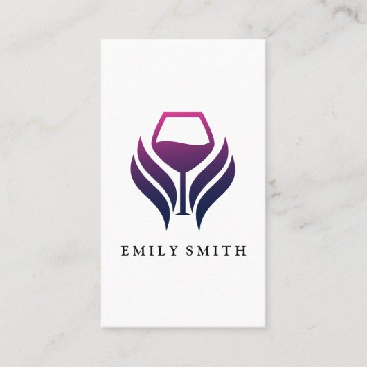 Lila Weinlogo | Modern Visitenkarte (Vorderseite)