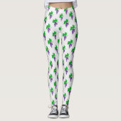 Lila Weinmuster Leggings (Vorderseite)