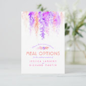 Lila Weinreben Blume Menü Karte (Stehend Vorderseite)