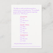 Lila Weinreben Blume Menü Karte (Rückseite)