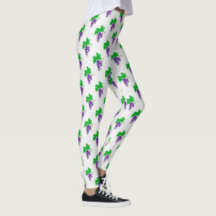 Lila Weinrebenmuster Leggings