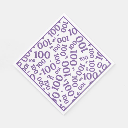 Lila/weiß 100 Muster für zufällige Zahlen Serviette (Ecke)
