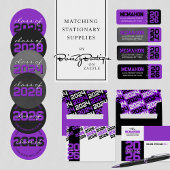 Lila & weiß 4 Foto Abschluss Ankündigung