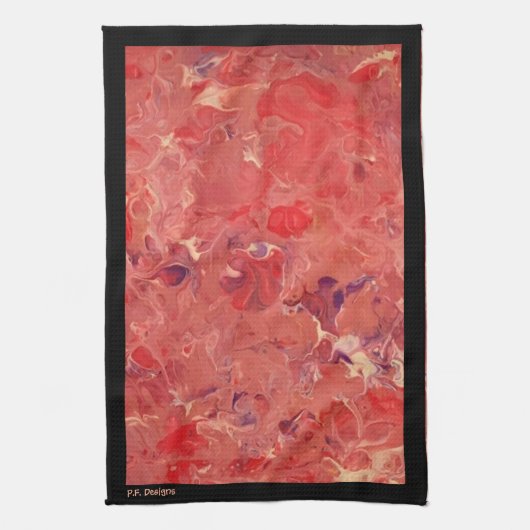 Lila-weiß-Abstrakt-schwarz-Acryl Geschirrtuch (Vertikal)