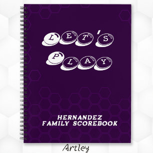 Lila Weiß Familienname Brettspiel Notizbuch
