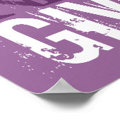 Lila & weiß geben Sie niemals Kunstplakat auf Poster (Ecke)