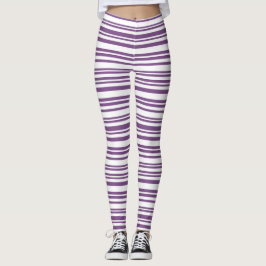 Lila, weiß gestreift leggings