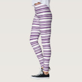 Lila, weiß gestreift leggings (Links)