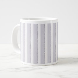 Lila Weiß Glitzer Streifen Jumbo-Tasse